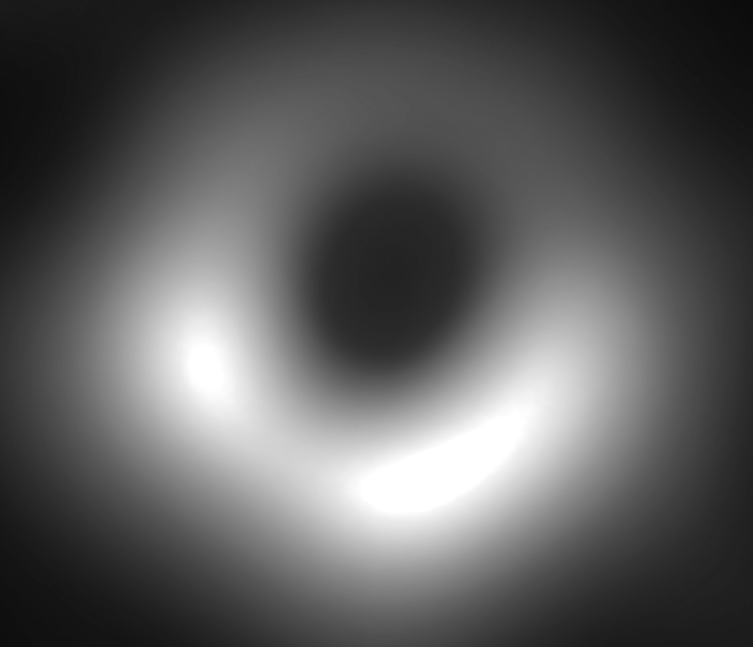 Gray scale image converted from false color image of M87